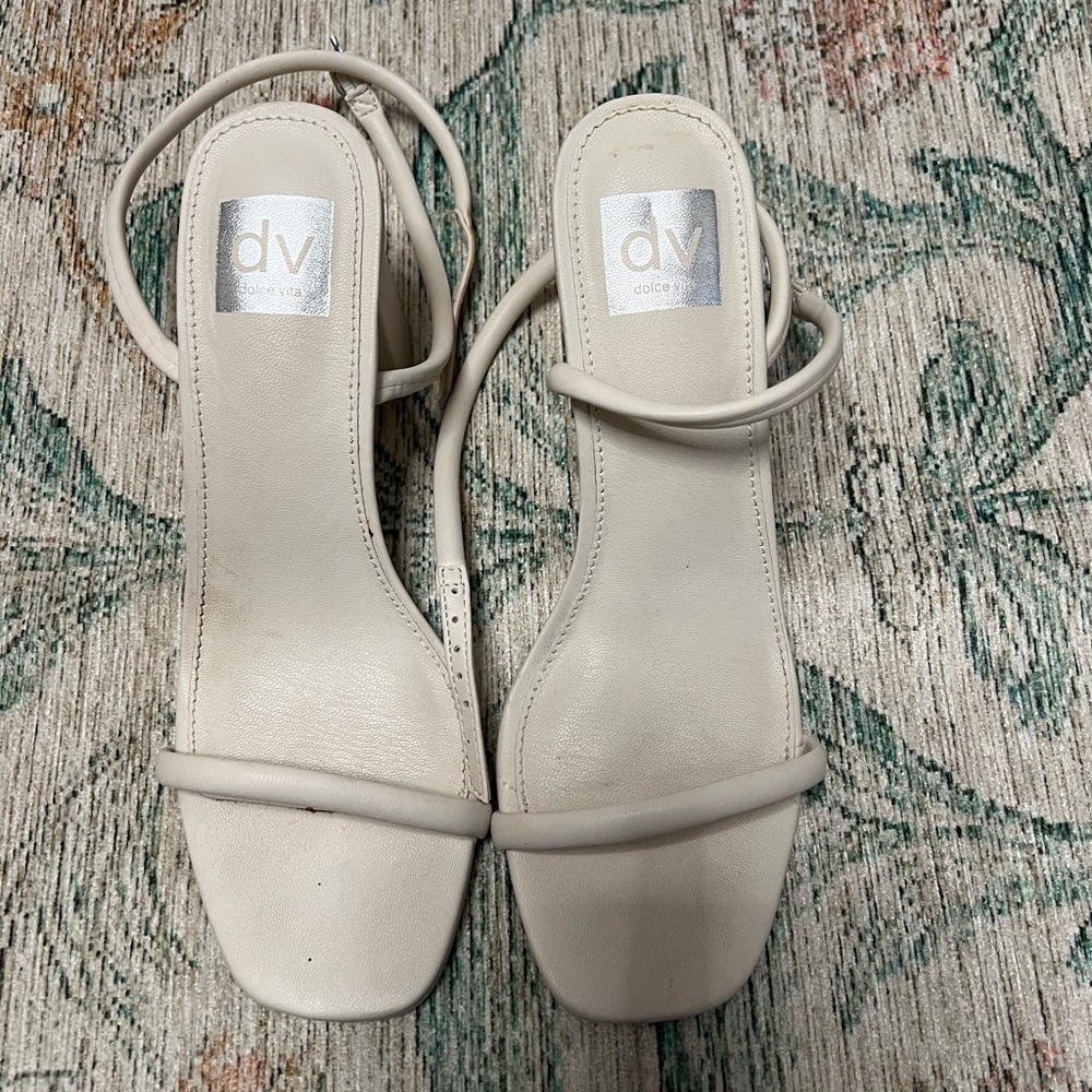DV by Dolce Vita Women's White Strappy Heels